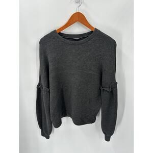 CLUB MONACO Charcoal Grey Crewneck Stretch Sweatshirt // S